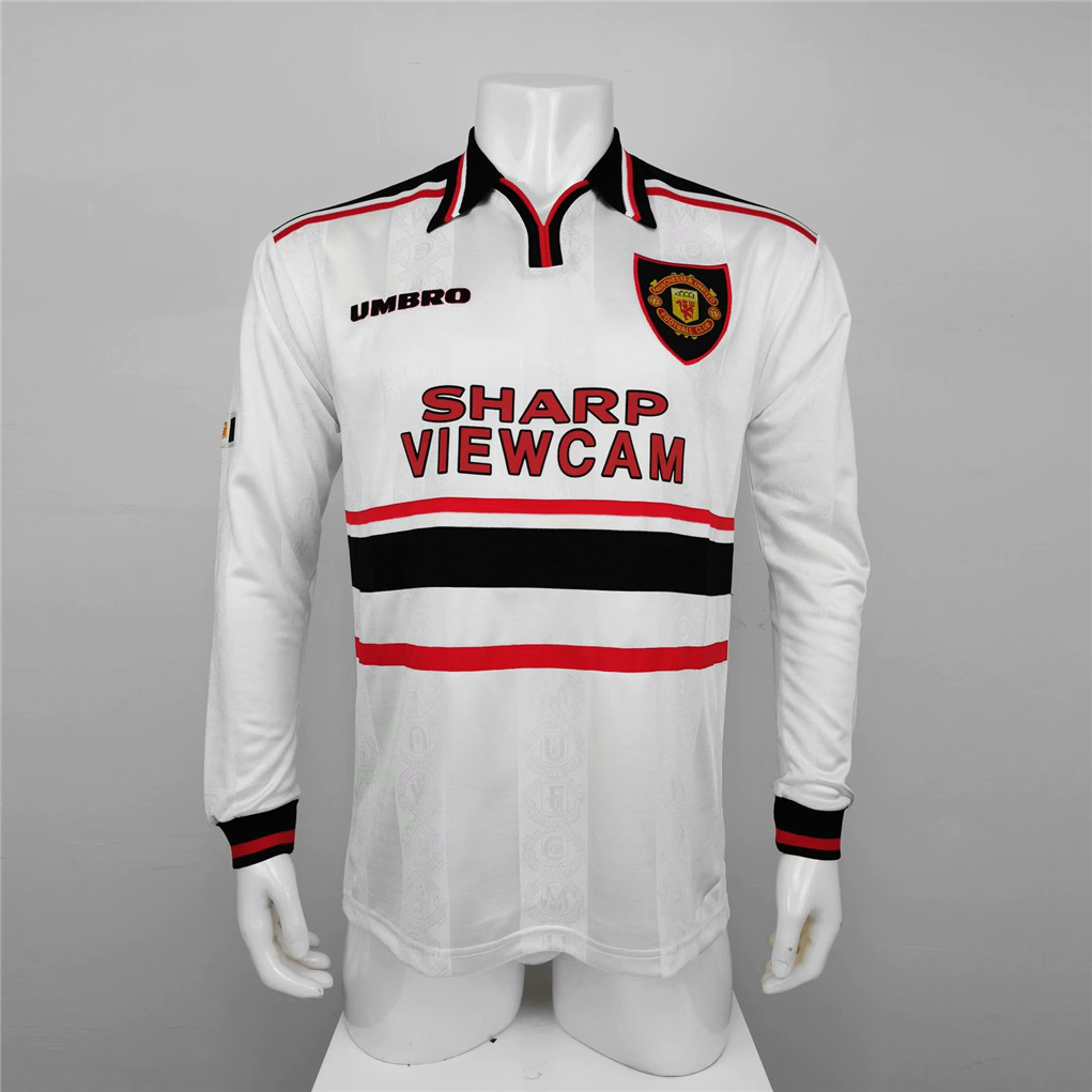 AAA Quality Manchester Utd 97/99 Away White Long Jersey